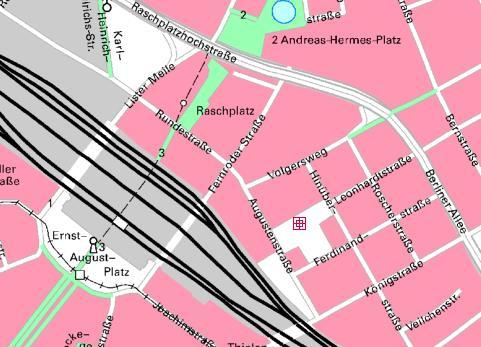 Grafik zu Straßen rund um das Fachgerichtszentrum